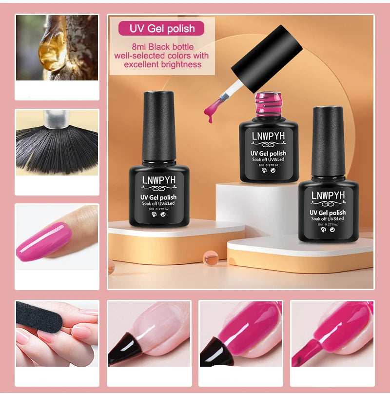 Kit Complet Manucure - Vernis à Ongles Gel avec Lampe UV & Ponceuse Électrique